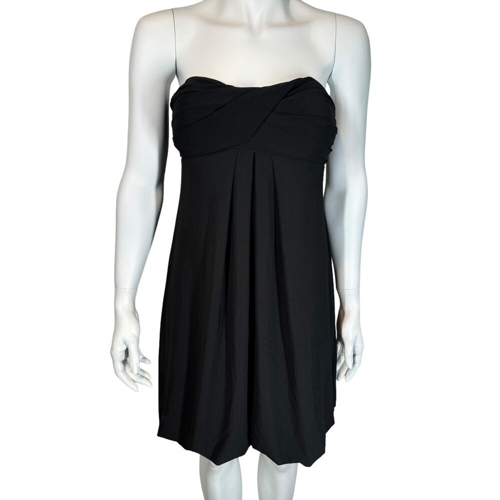 Xscape Black Strapless Bubble Hem Cocktail Dress 6 Sweetheart‎ Neckline